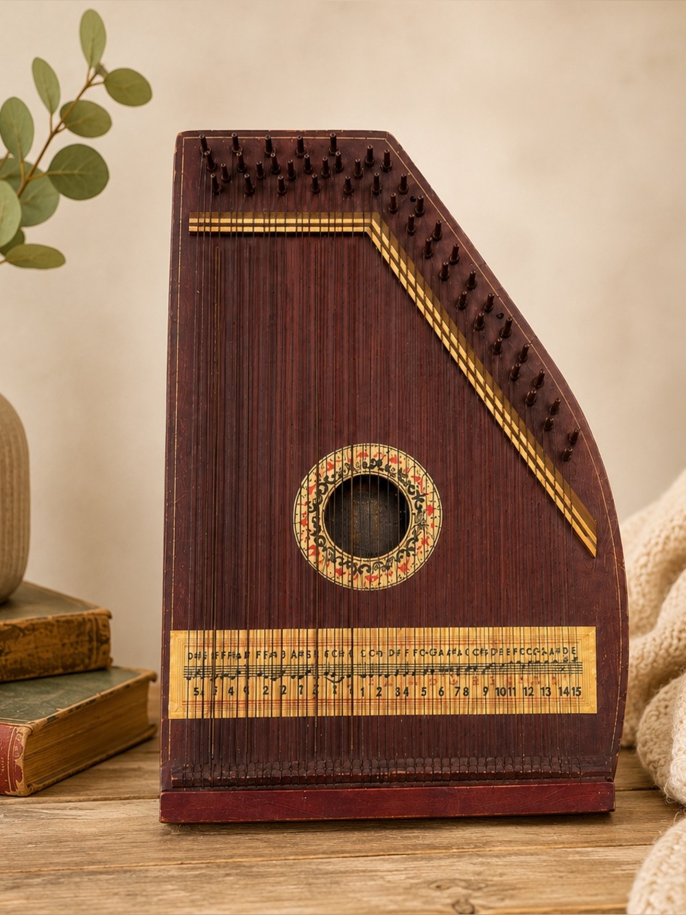 Vintage Bell Harp musical instrument, numbered 5913.